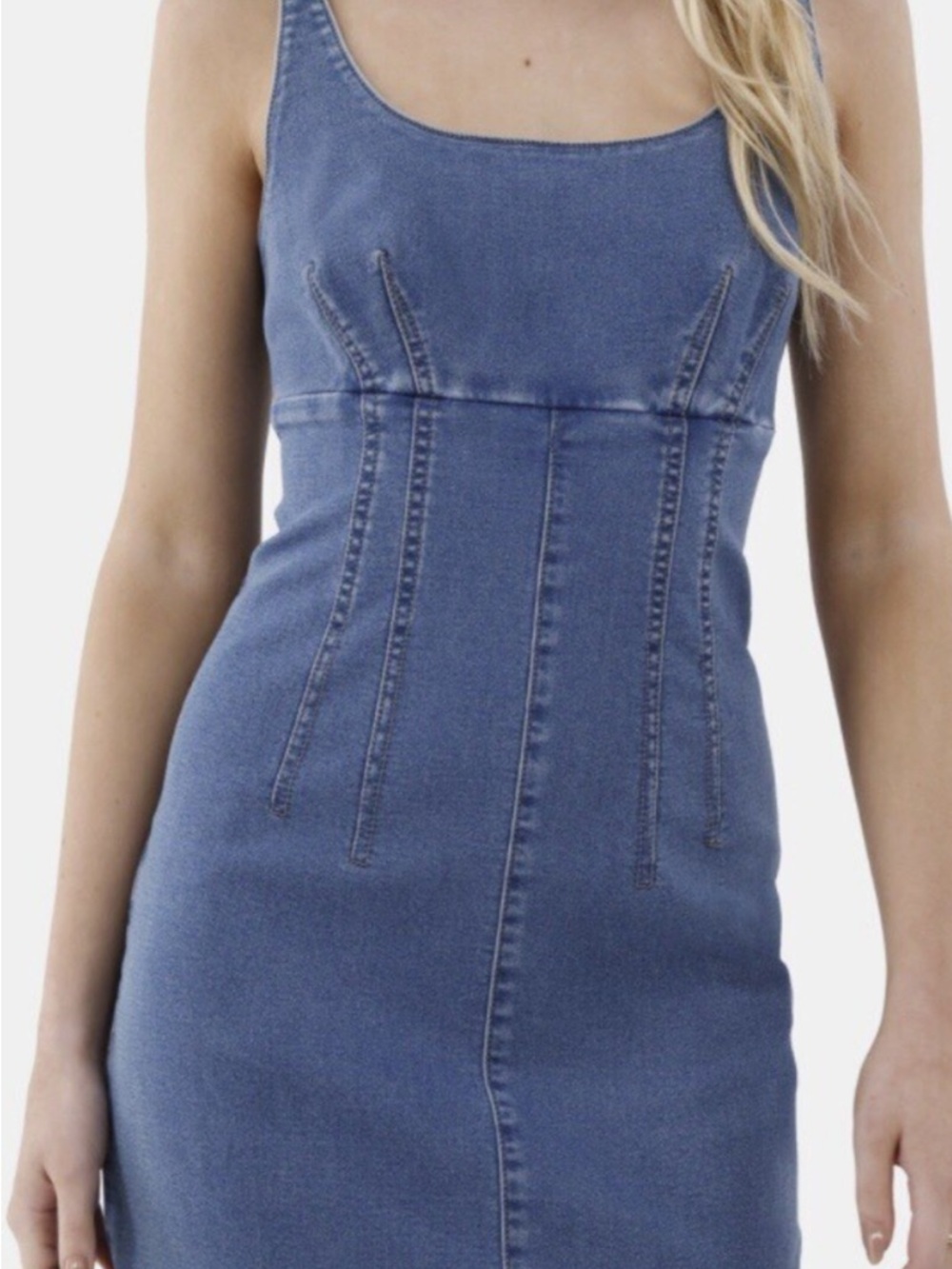 No Boundaries Blue Denim stretch Mini Dress